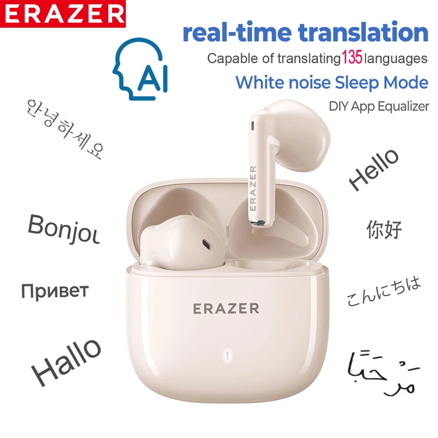 [AI Translator Earphones]  Xt92Pro Bluetooth Earphones Real-Time Translate Earbuds Wireless Headphones for Travel Talking