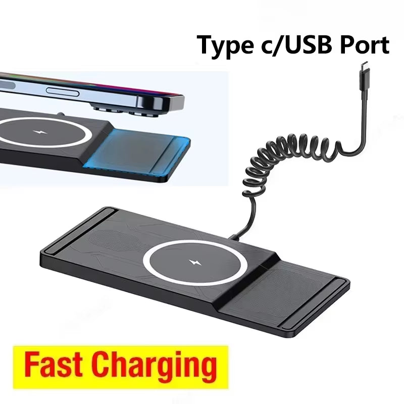 New Car Wireless Charger Phone Pad for Iphone 16 15 14 13 12 Pro Max Samsung Xiaomi Airpods Pro 2 LG Fast Charging Station